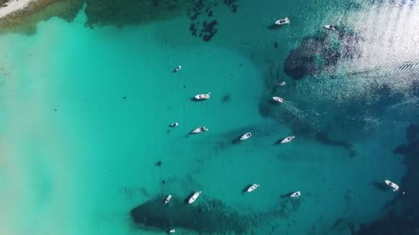 Yelkenli teknelerde Dalmaçya koyunda — Stok video