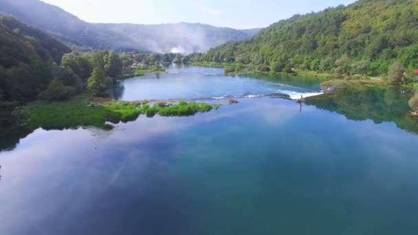 Водопады реки Уна — стоковое видео