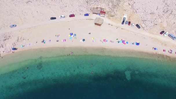 Playa aislada de la isla de Pag, Croacia — Vídeos de Stock