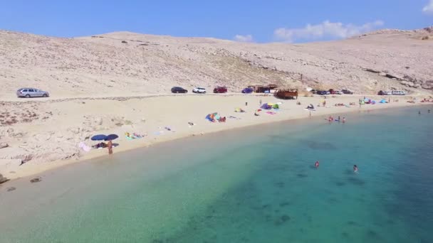 Isolerade stranden Pag island, Kroatien — Stockvideo