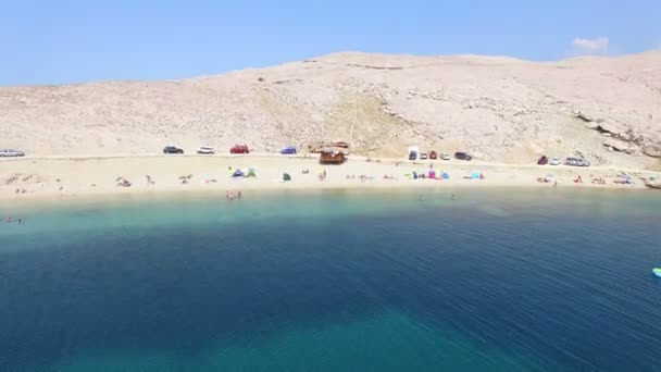 Praia isolada da ilha de Pag, Croácia — Vídeo de Stock