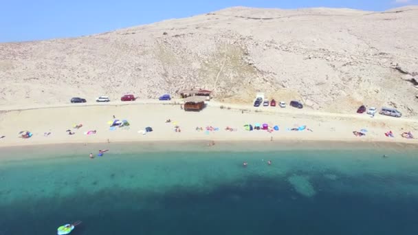 Isolerade stranden Pag island, Kroatien — Stockvideo