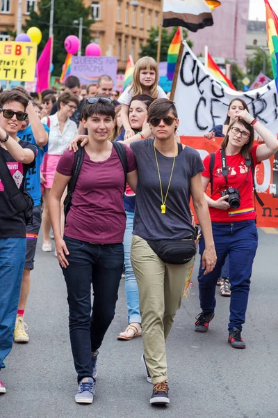 15th Zagreb pride. LGBTIQ activists on street. — Stock Photo, Image