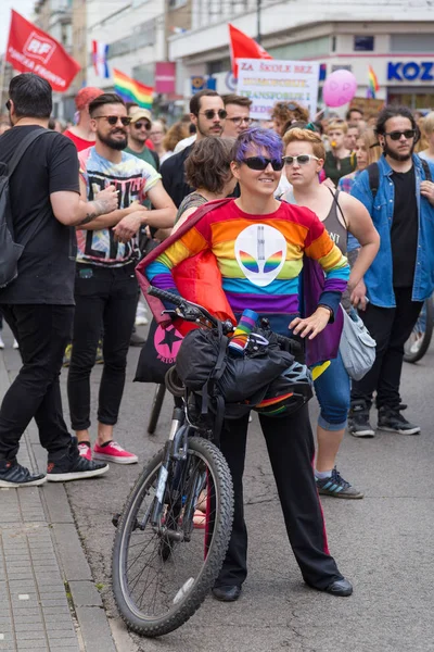 15th Zagreb pride. LGBTIQ activists on street. — Stock Photo, Image