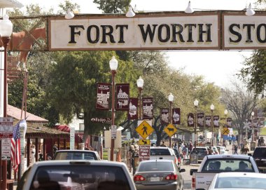 A Busy Day in the Fort Worth Stockyards  clipart