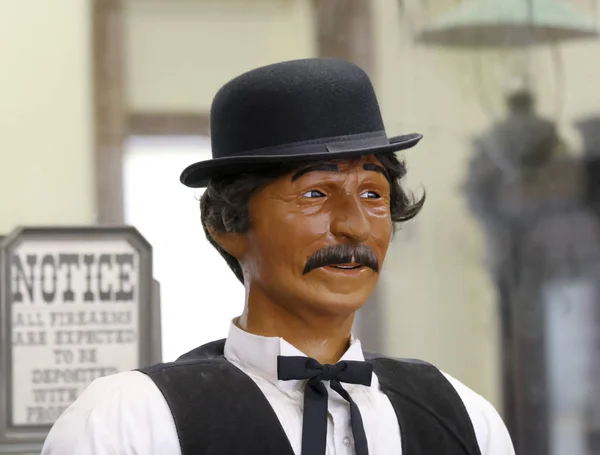 A West of the Pecos Museum Animatronic Bartender, Jess — Stock Photo, Image