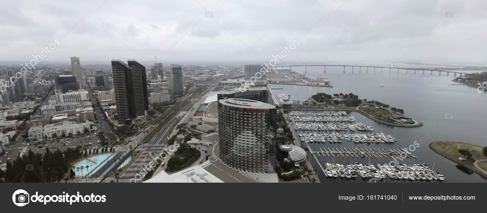 A View at Dusk from the Top of the Hyatt, San Diego ...