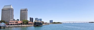A Seaport Village Panorama on a Sunny Day clipart