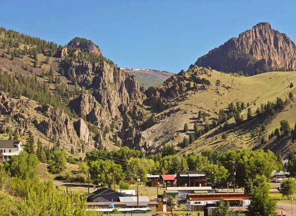 Veduta della storica città di Creede in Colorado Immagini Stock Royalty Free