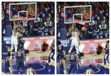 Bir Dunk Keanu Pinder bir Arizona Uconn basketbol maçı v. tarafından