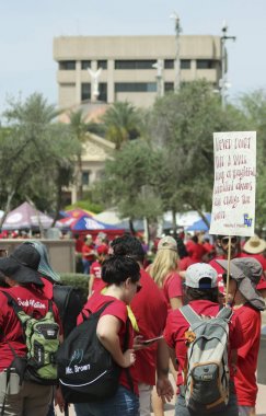 A Scene from the 2018 Red for Ed Teacher Strike in Arizona  clipart