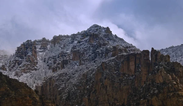 Rock Ice Neige Sur Mogollon Rimrock Sedona Arizona Usa Photo De Stock