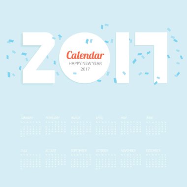 2017 takvim takvim vektör tasarımı.