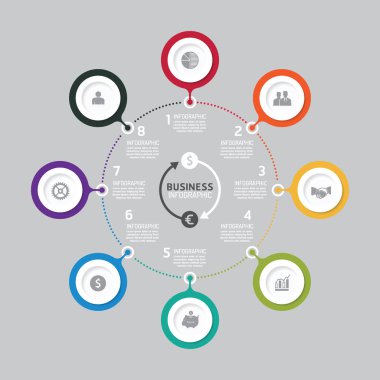 İş verileri grafik işleme. Grafik, diyagram simgeleri ile soyut öğeler.