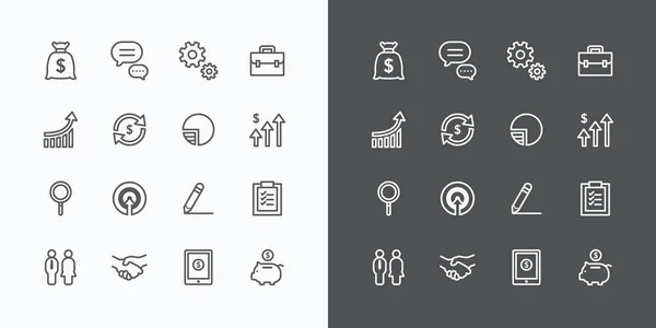 Set di icone aziendali. vettore di progettazione a linea piana per Web e Mobile. — Vettoriale Stock