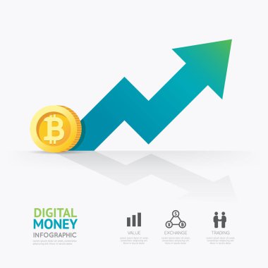 Infographic iş dijital cryptocurrency para şablon desig
