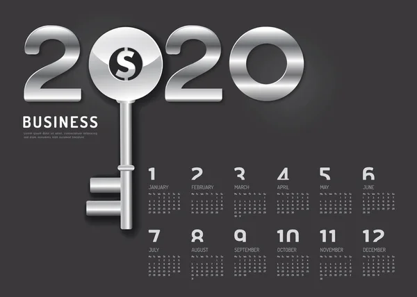 Kalendarz 2020 Concept Business Key to success year .vector — Wektor stockowy