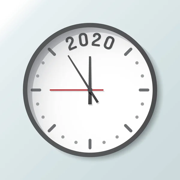 Reloj aislado en el fondo con espacio de copia. Cuenta atrás para 2020 — Vector de stock