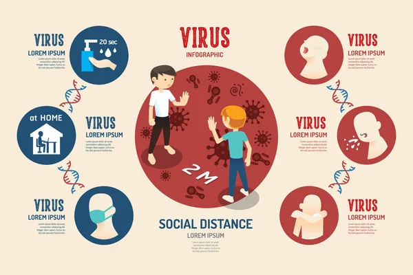 Virüs Corona Covid Bilgi Geometrik Tasarım Vektörü — Stok Vektör