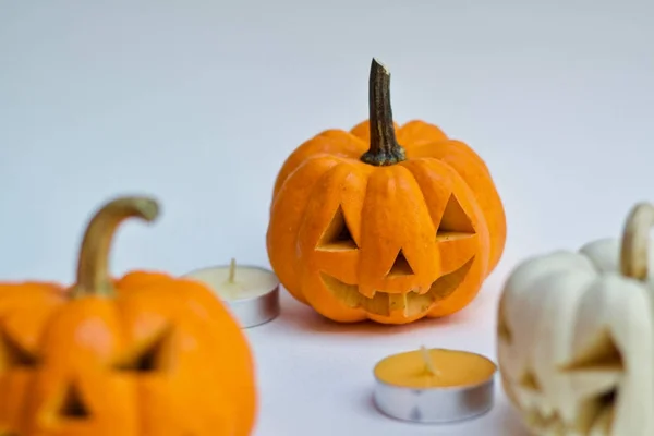 Jack cabeza de calabaza de Halloween — Stockfoto