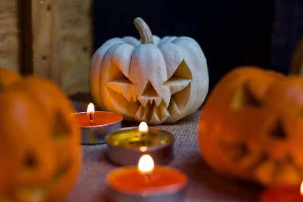 Jack cabeza de calabaza de Halloween — Stockfoto