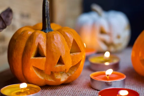 Jack cabeza de calabaza de Halloween — Stockfoto