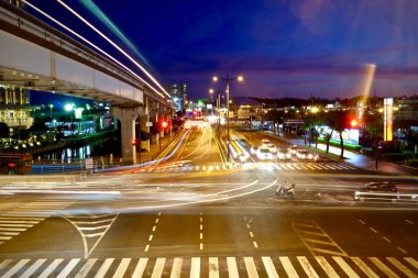 Şehir hayatı gece lambası 