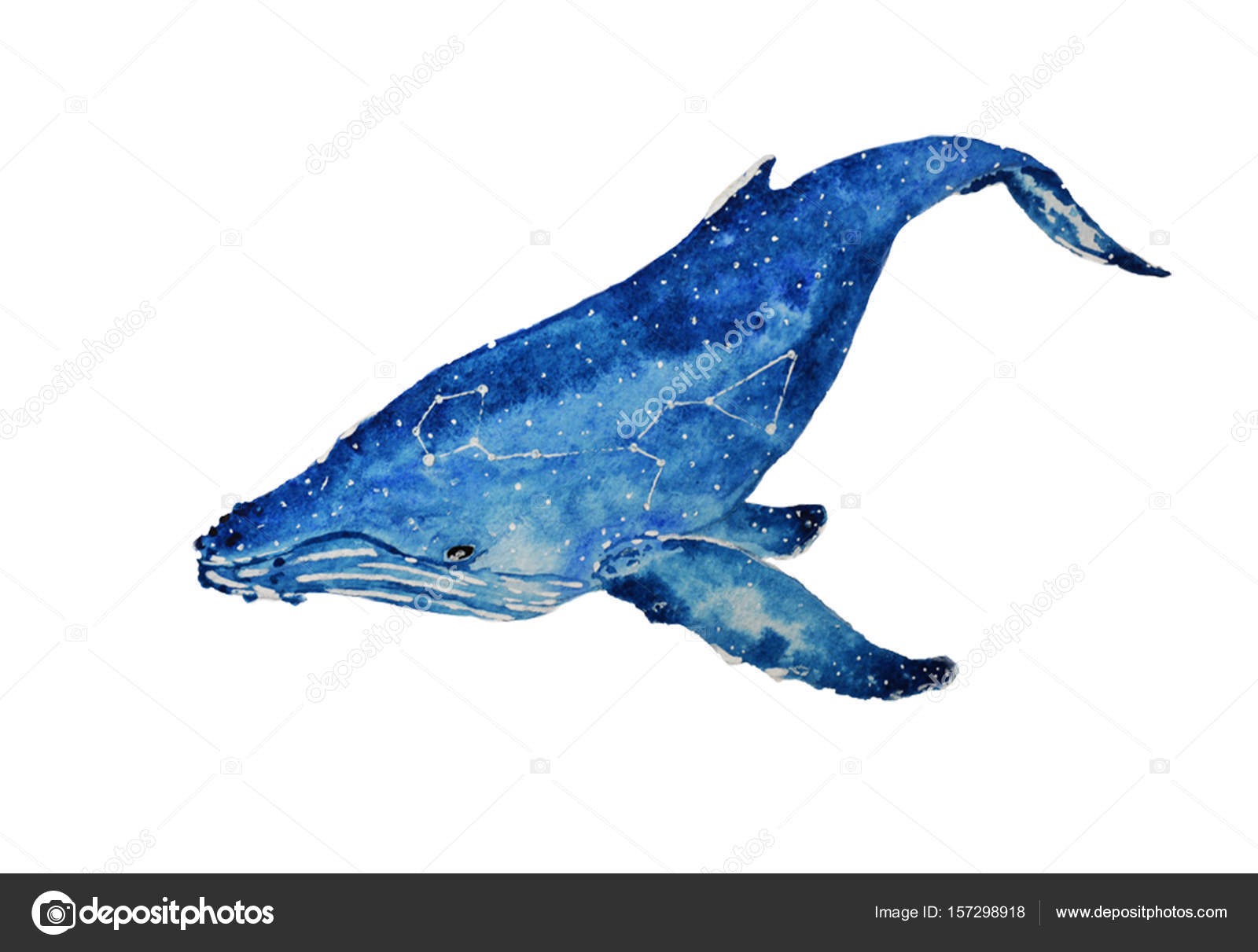 宇宙クジラ、気ままに泳ぐ☆アクリル・ガッシュ画 せつな 宇宙クジラ、気ままに泳ぐ☆アクリル・ガッシュ画 せつな