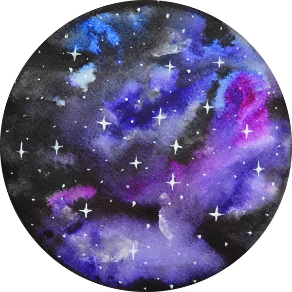 Space watercolor circle sketch