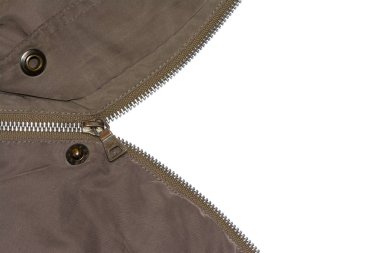 Kahverengi-yeşil ceket kısmen açık ZIP Close-Up