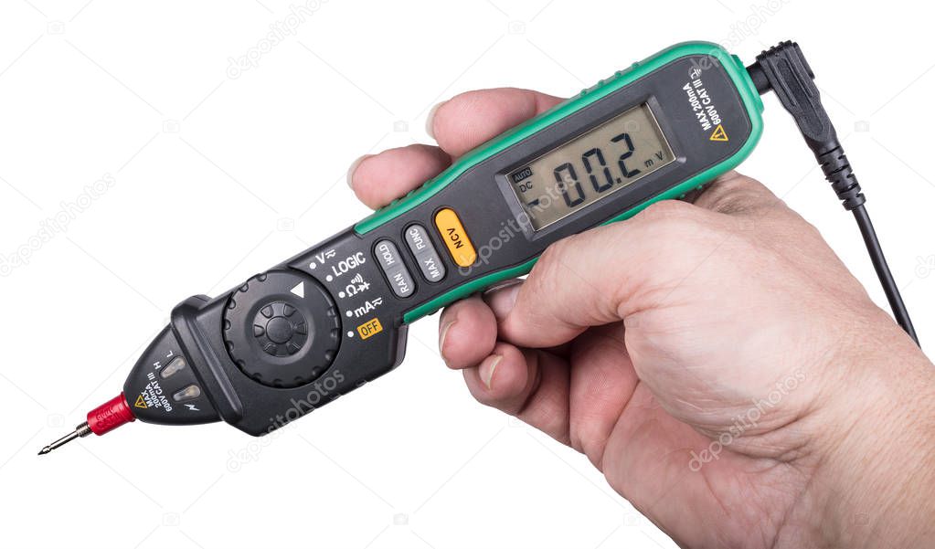 Pen type digital multimeter with non-contact voltage indication