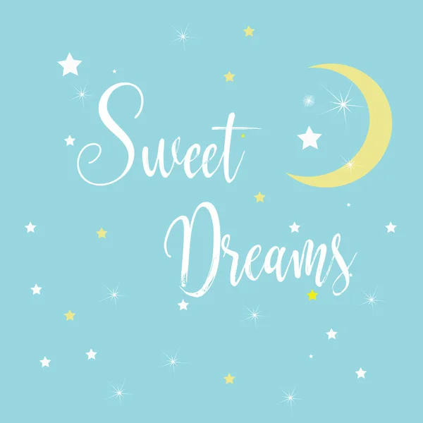 Ilustração Sweet Dreams Arte Digital Home Printable Arte Parede Presente — Vetor de Stock