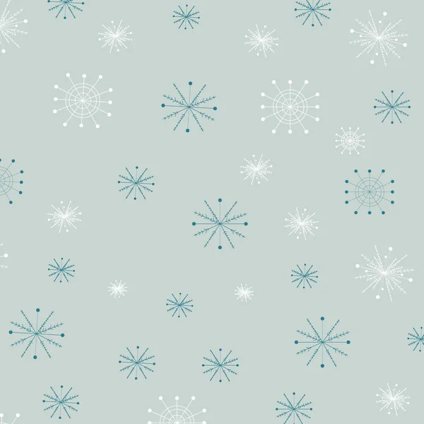 Abstract Blue Snowflakes Background Christmas Snowfall Vector Illustration — Stock Vector