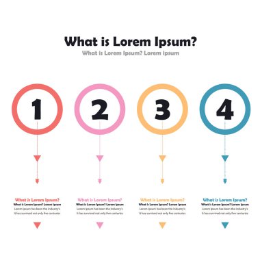 Simgeli ve 4 seçenekli vektör Bilgi- grafik çizgi tasarımı. İş konsepti için bilgi grafikleri. Sunumlar için kullanılabilir pankart, iş akışı düzeni, işlem diyagramı, akış şeması, inf