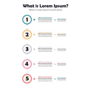 İş konsepti veya siteler için oklar, metinler, numaralar ve 4 seçenek veya adımlı dikey zaman çizelgesi bilgi grafikleri şablonu.