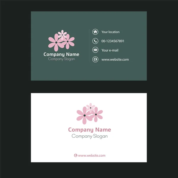 Design Cartão Visita Criativo Moderno Com Logotipo Floral Lugar Para — Vetor de Stock