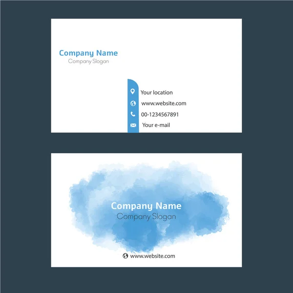 Kreative Und Saubere Doppelseitige Visitenkarte Blauen Farb Vector Moderne Kreative — Stockvektor