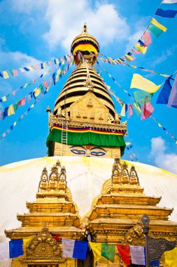 Stupa Swayambhunath Maymun Tapınağı, Katmandu, Nepal.
