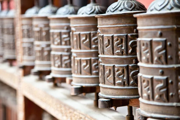 Rodas Oração Templo Rudra Varna Mahavihar Patan Lalitpur Nepal — Fotografia de Stock