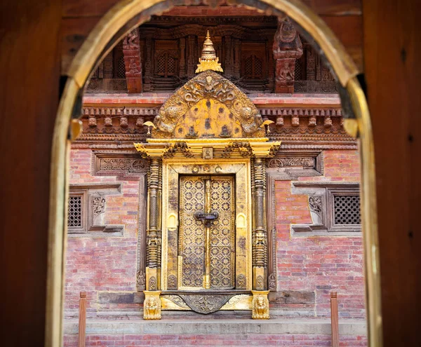 Vyřezávané Zlaté Dveře Mul Chowk Durbar Sqaure Patanu Město Lalitpur — Stock fotografie