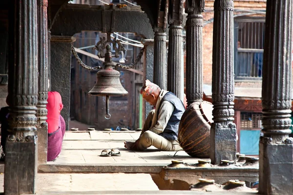 Bhaktapur Mei Pria Tua Tharu Tak Dikenal Selain Jalan Bhaktapur — Stok Foto