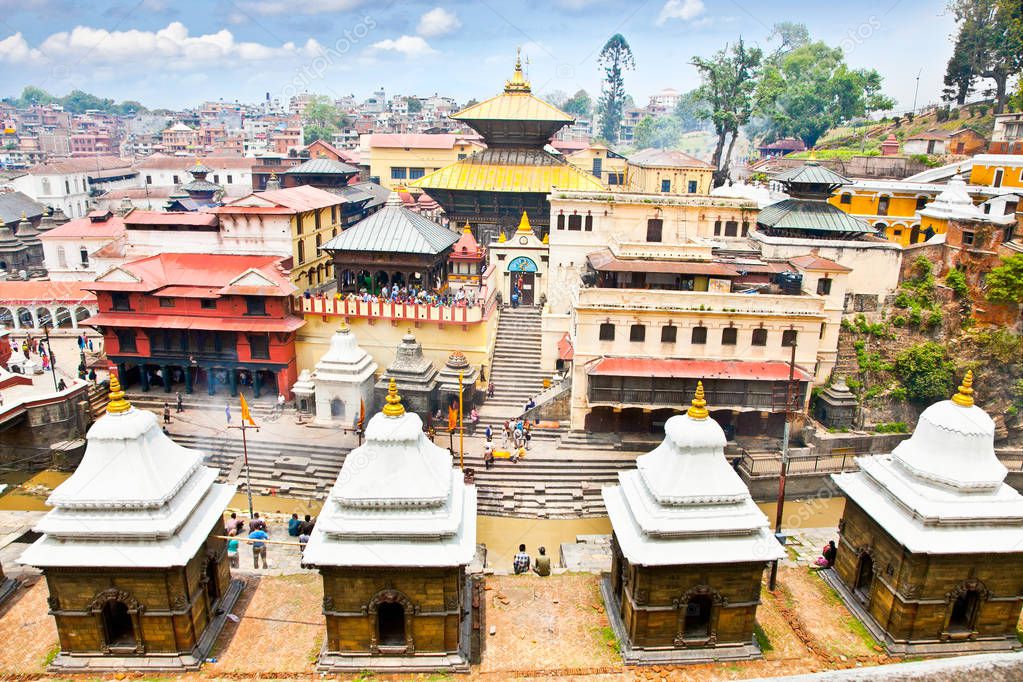 Pashupatinath Temple complex in Kathmandu, Nepal. 