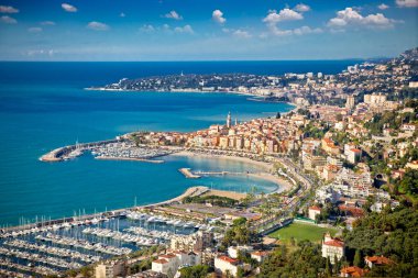 Panoramic view on Sanremo,  Azur coast,  Italy. clipart