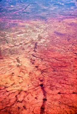 Havadan görünümü güzel Afrika'nın. Yaz aylarında açık bir günde gökten görülen.
