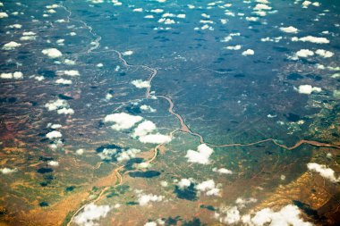 Havadan görünümü güzel Afrika'nın. Yaz aylarında açık bir günde gökten görülen.