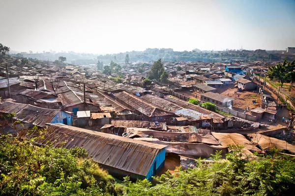 Vue Panoramique Des Bidonvilles Kibera Nairobi Kenya — Photo