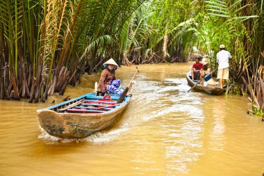 Ben Tre, Vietnam-18 Kasım 2013: Ünlü bir turizm beldesi 18 Kasım 2013 tarihinde Ben Tre köyüdür. Mekong Deltası birçok kanal boyunca yaşayan insanların yuvasıdır..