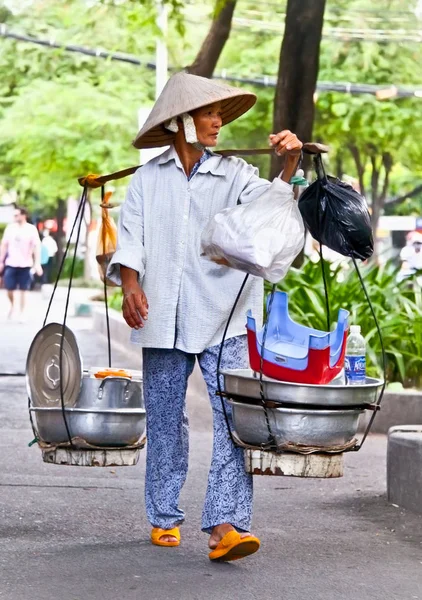 Chi Minh Vietnam November 2013 Street Matleverantör Gatan Chi Minh — Stockfoto