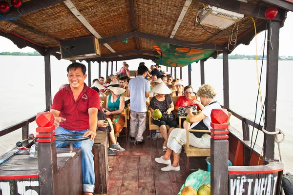 Mekong Vietnam Nov 2013 Tourists Traveling Channels Mekong Delta Nov — Stock Photo, Image