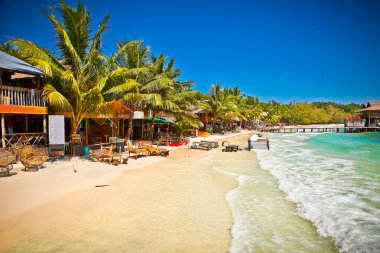 Kamboçya Koh Rong adada Güzel plaj.